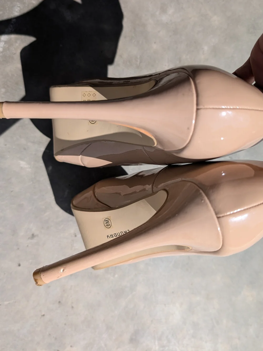 Chinese Laundry Nude Patent Round-Toe High Heels